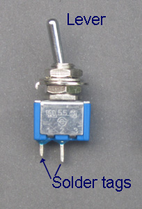 Diagram to show an on off SPST toggle switch